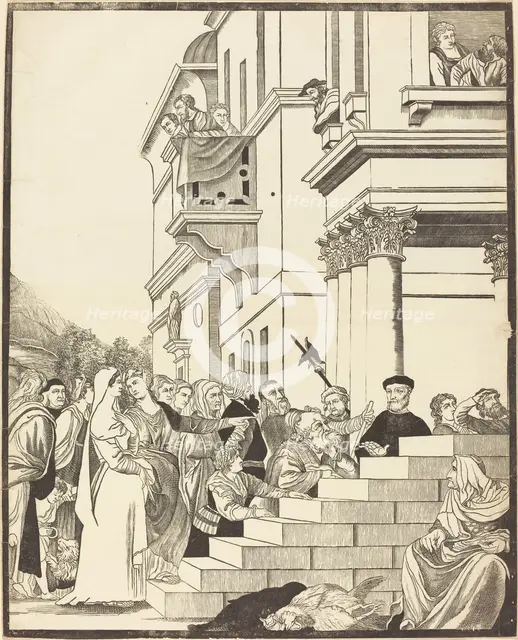 Presentation of the Virgin in the Temple [center plate], 1742. Creator: John Baptist Jackson.