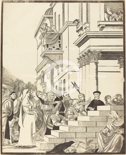 Presentation of the Virgin in the Temple [center plate], 1742. Creator: John Baptist Jackson.