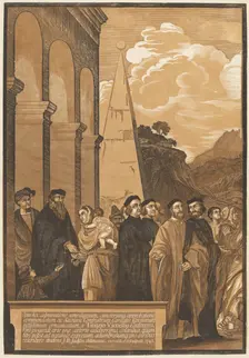 Presentation of the Virgin in the Temple (Left Panel), 1742. Creator: John Baptist Jackson