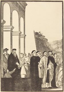 Presentation of the Virgin in the Temple [left plate], 1742. Creator: John Baptist Jackson