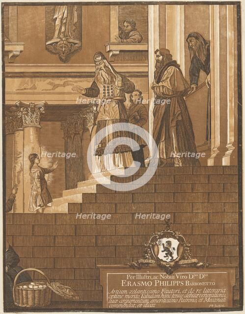 Presentation of the Virgin in the Temple (Right Panel), 1742. Creator: John Baptist Jackson.