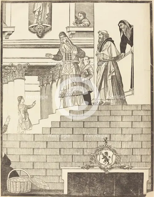 Presentation of the Virgin in the Temple [right plate], 1742. Creator: John Baptist Jackson.