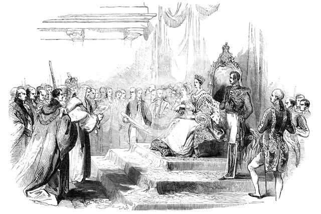 Presentation of the Address in the Reception Room, 1844. Creator: Unknown.
