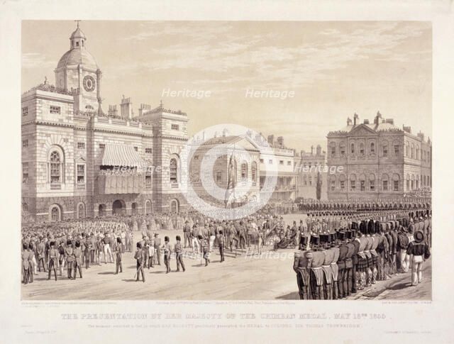 Presentation of the Crimean Medal by Queen Victoria to Colonel Sir Thomas Trowbridge, May 18th 1855. Artist: Thomas Picken