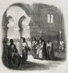 Presentation of the embassy of the King of Persia to El Cid Campeador, 1852. Creator: José Vallejo