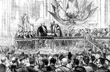 Presentation of the Freedom of the City of London to Mr. Stanley at Guildhall, 1890. Creator: P Naumann