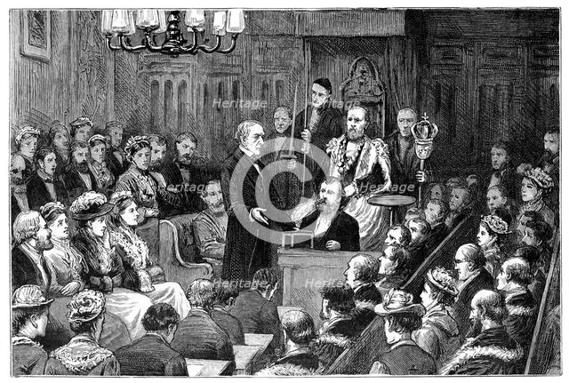 'Presentation of the Freedom of the City to Mr Gladstone', 1877. Artist: Unknown