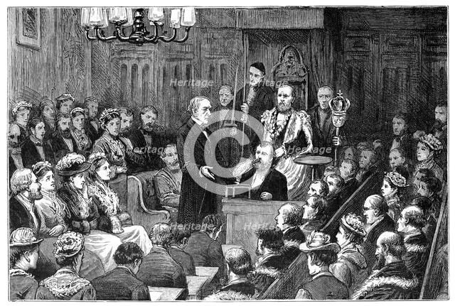 'Presentation of the Freedom of the City to Mr Gladstone', 1877. Artist: Unknown