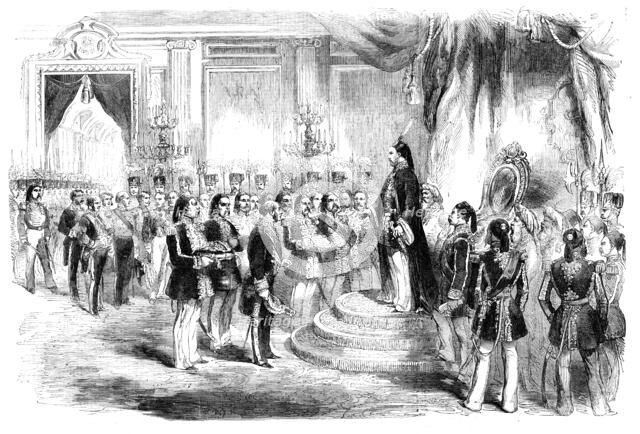 Presentation of the Grand Cordon of the Legion of Honour to the Sultan, at Constantinople, 1856.  Creator: Unknown.