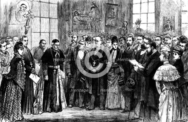 Presentation of the Jubilee Personal Testimonial to Cardinal Manning, 1890. Creator: P Naumann.