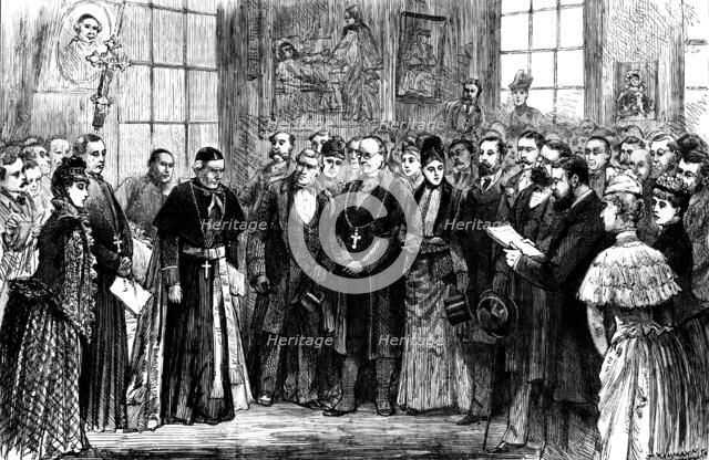Presentation of the Jubilee Personal Testimonial to Cardinal Manning, 1890. Creator: P Naumann.