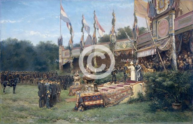 Presentation of the Lombok Cross by Queen Wilhelmina...The Hague, 6 July 1895, (1895).  Creator: Johann Mari Henri ten Kate.