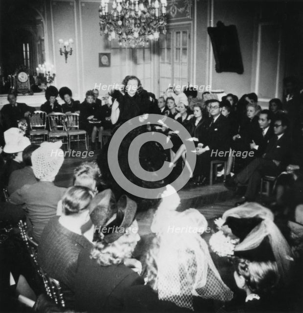 Presentation of the spring collection of French fashion designer Jacques Fath, Paris, March 1944. Artist: Unknown