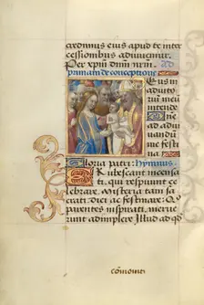 Presentation at the Temple; Poncher Hours, about 1500. Creator: Master of Cardinal Bourbon