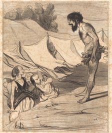 Présentation d'Ulysse à Nausica, 1842. Creator: Honore Daumier