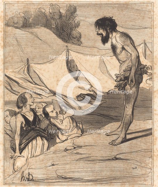 Présentation d'Ulysse à Nausica, 1842.  Creator: Honore Daumier.