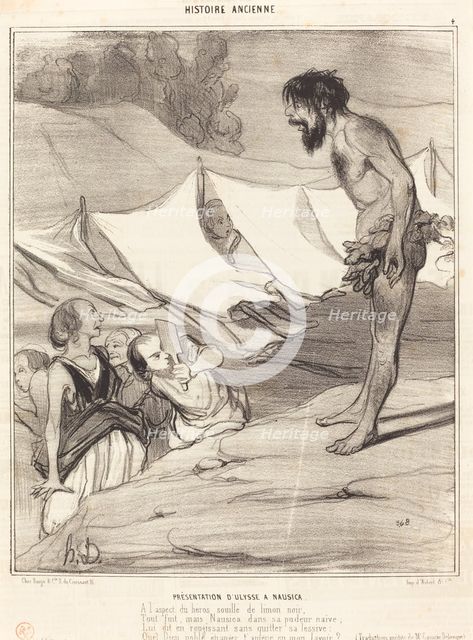 Présentation d'Ulysse a Nausica, 1842. Creator: Honore Daumier.