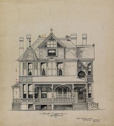 Presentation Design Drawings, Residence for Dr. Stratford, Chicago, Illinois...December 1886. Creator: George Gorball