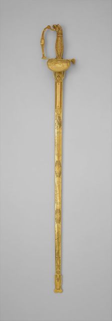 Presentation Sword and Scabbard of Brigadier General Daniel Davis, American, New York, c1815-17. Creator: John Targee