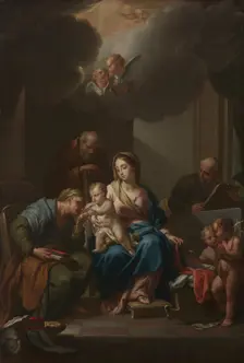 Presentation Sketch for "The Holy Family with Saints Anne, Joachim, and John the Baptist"..., c. 172 Creator: Francesco Trevisani (Italian, 1656-1746)