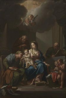 Presentation Sketch for "The Holy Family with Saints Anne, Joachim, and John the Baptist"..., c. 172 Creator: Francesco Trevisani (Italian, 1656-1746)