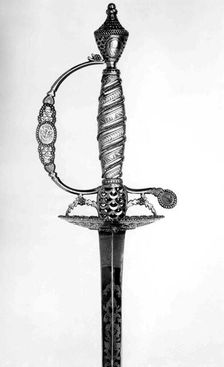 Presentation Smallsword with Scabbard of Admiral Marriot Arbuthnot, British, dated 1780. Creator: Unknown