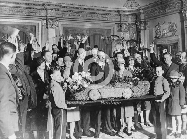 Presentation to Sir Henry Segrave after successful Land Speed Record attempt, 1929. Artist: Unknown