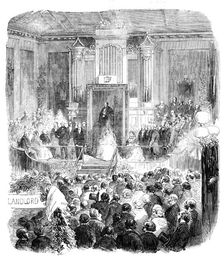 Presentation to Viscountess Dungannon, in Victoria Hall, Belfast - from a photograph by Glyde, of Be Creator: Unknown