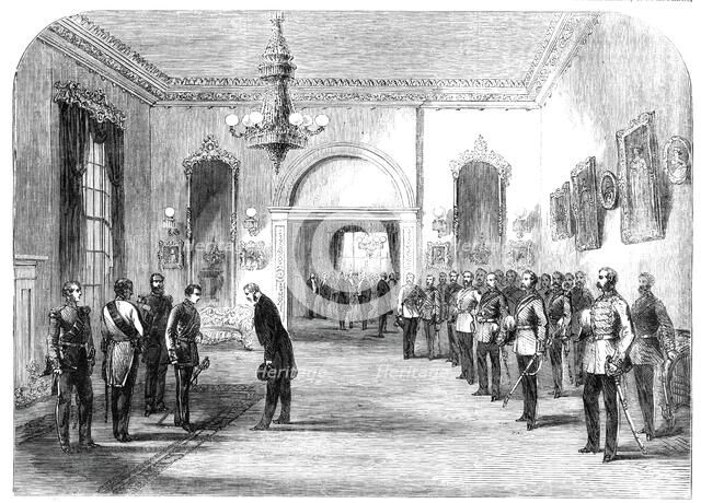 Presentations to his Royal Highness the Prince of Wales at Government House, Halifax, 1860. Creator: Unknown.
