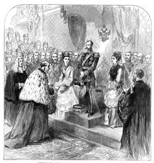 Presenting the City of London Address to the Emperor of Russia at Guildhall, 1874. Creator: Unknown