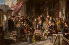 Presenting the Fowler to the Shooting Brotherhood, c1872. Creator: Wladyslaw Luszczkiewicz