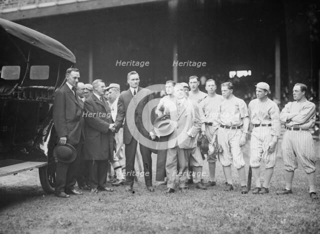 Presenting Auto to Walter Johnson, Washington AL (baseball), 1913. Creator: Bain News Service.