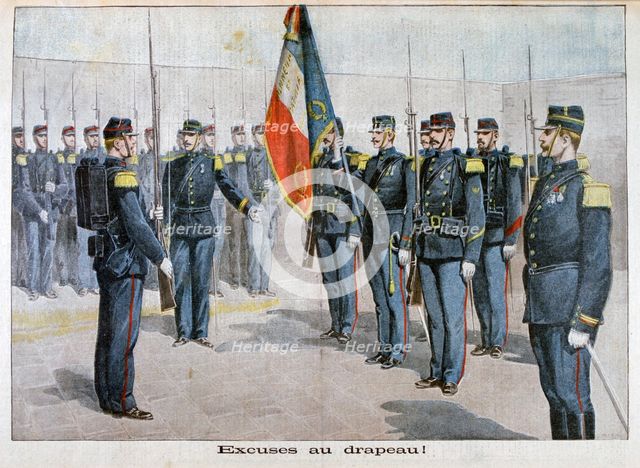 Presenting excuses to the flag, Toulon, France, 1898. Artist: Unknown