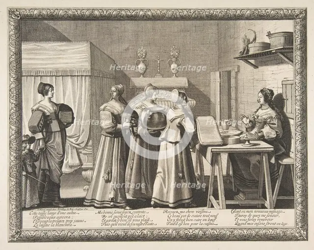 Presents Offered to the Bride (Les Présents offerts à la Mariée), ca. 1633. Creator: Abraham Bosse.