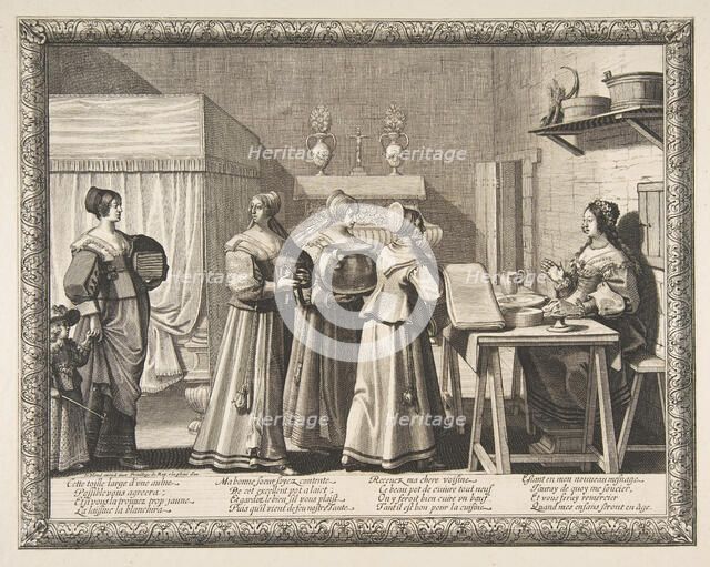 Presents Offered to the Bride (Les Présents offerts à la Mariée), ca. 1633. Creator: Abraham Bosse.