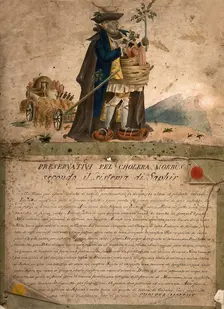 Preservativi pel Cholera Morbus secondo il Sistema di Saphir, 1832. Creator: Moritz Gottlieb Saphir