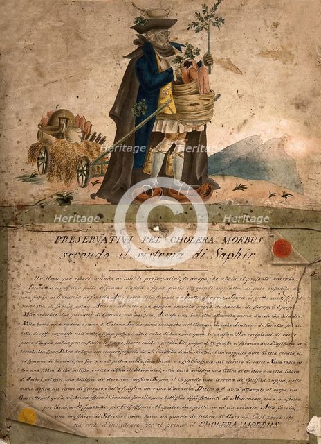 Preservativi pel Cholera Morbus secondo il Sistema di Saphir, 1832.  Creator: Moritz Gottlieb Saphir.