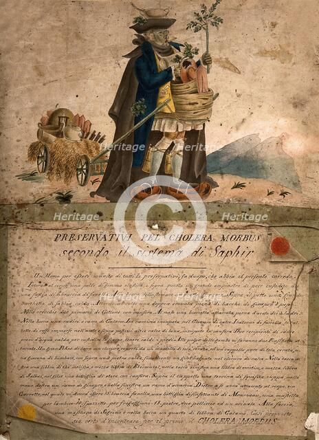 Preservativi pel Cholera Morbus secondo il Sistema di Saphir, 1832.  Creator: Moritz Gottlieb Saphir.