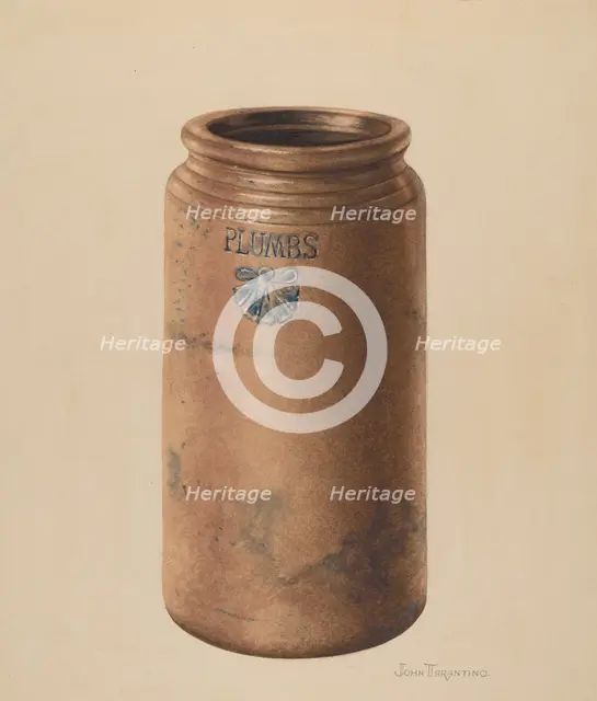 Preserve Jar, c. 1938. Creator: John Tarantino.
