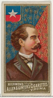 President of Chile, from World's Sovereigns series (N34) for Allen & Ginter Cigarettes, 1889., 1889. Creator: Allen & Ginter