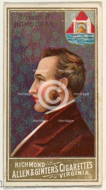 President of Honduras, from World's Sovereigns series (N34) for Allen & Ginter Cigarettes,..., 1889. Creator: Allen & Ginter.