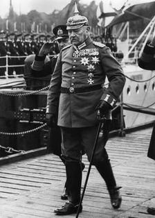 President of the German Reich Paul von Hindenburg in field marshal's uniform, c. 1930. Creator: Anonymous