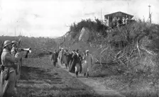 President of the Portuguese Republic on the front; Traveling through liberated region..., 1917. Creator: Unknown