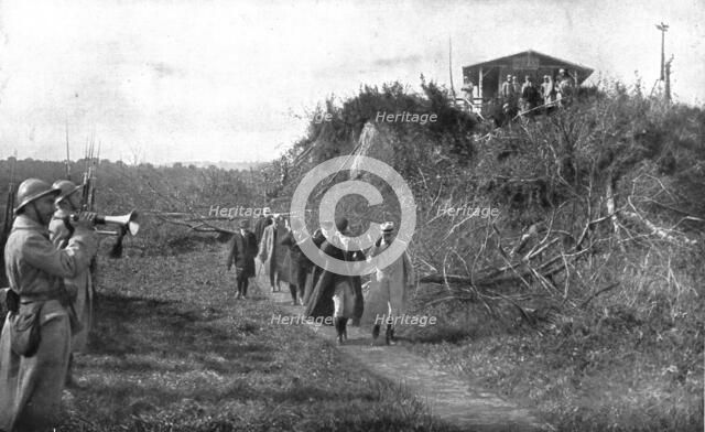 President of the Portuguese Republic on the front; Traveling through liberated region..., 1917. Creator: Unknown.