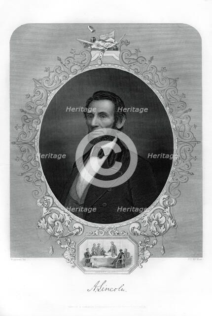 President Abraham Lincoln, American politician, 1862-1867.Artist: JC McRae