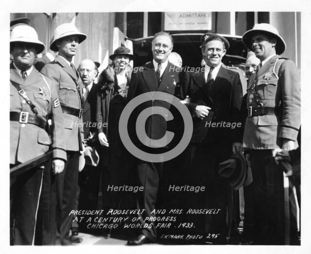 President and Mrs Roosevelt at the Chicago World's Fair, Illinois, USA, 1933. Artist: Unknown