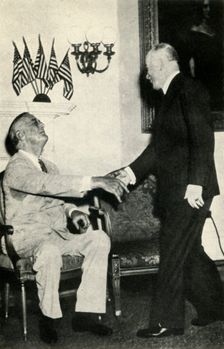 President Benes visits F. D. Roosevelt in 1942 (1947). Creator: Unknown