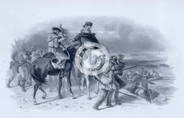 President George Washington crossing the Delaware, 1776, (c1856-c1859). Creator: James Duthie.