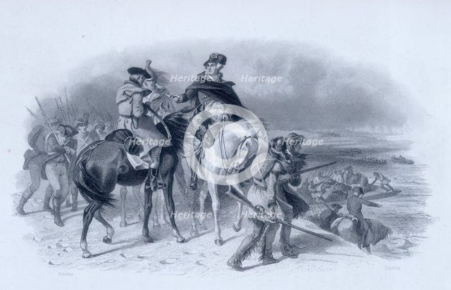 President George Washington crossing the Delaware, 1776, (c1856-c1859). Creator: James Duthie.