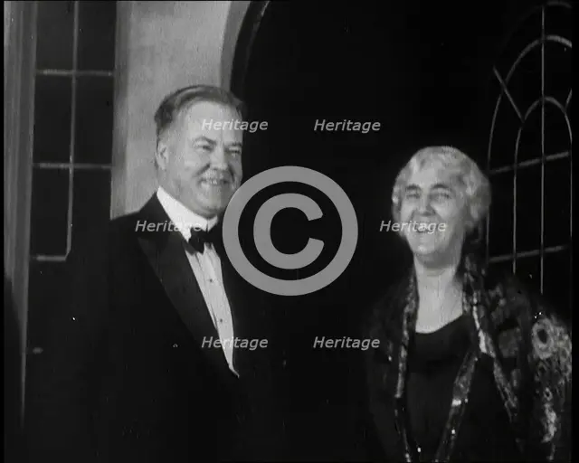 President Herbert Hoover and Lou Henry Hoover, First Lady of the United States of America..., 1932. Creator: British Pathe Ltd.